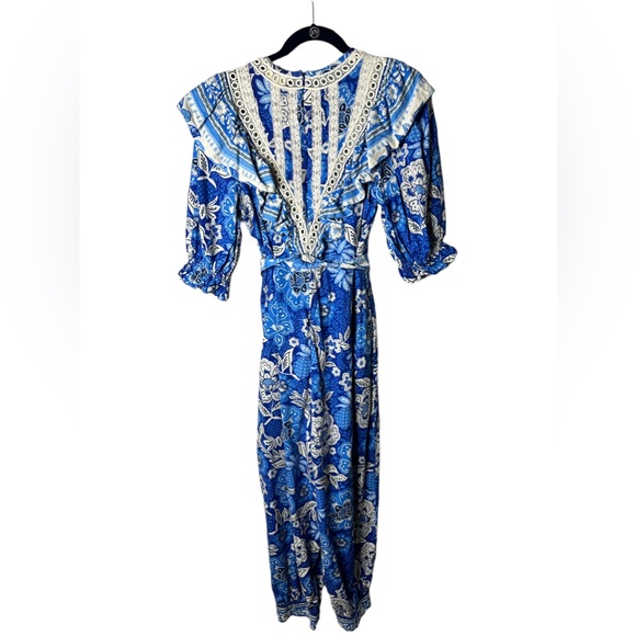 FARM RIO Full Of Flowers Ruffled Jumpsuit - Picture 8 of 9